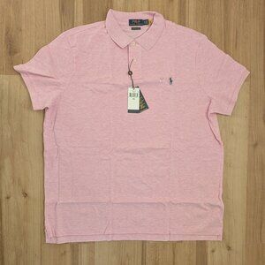 NWT Polo Ralph Lauren Custom Slim Fit Polo XXL pink with blue logo